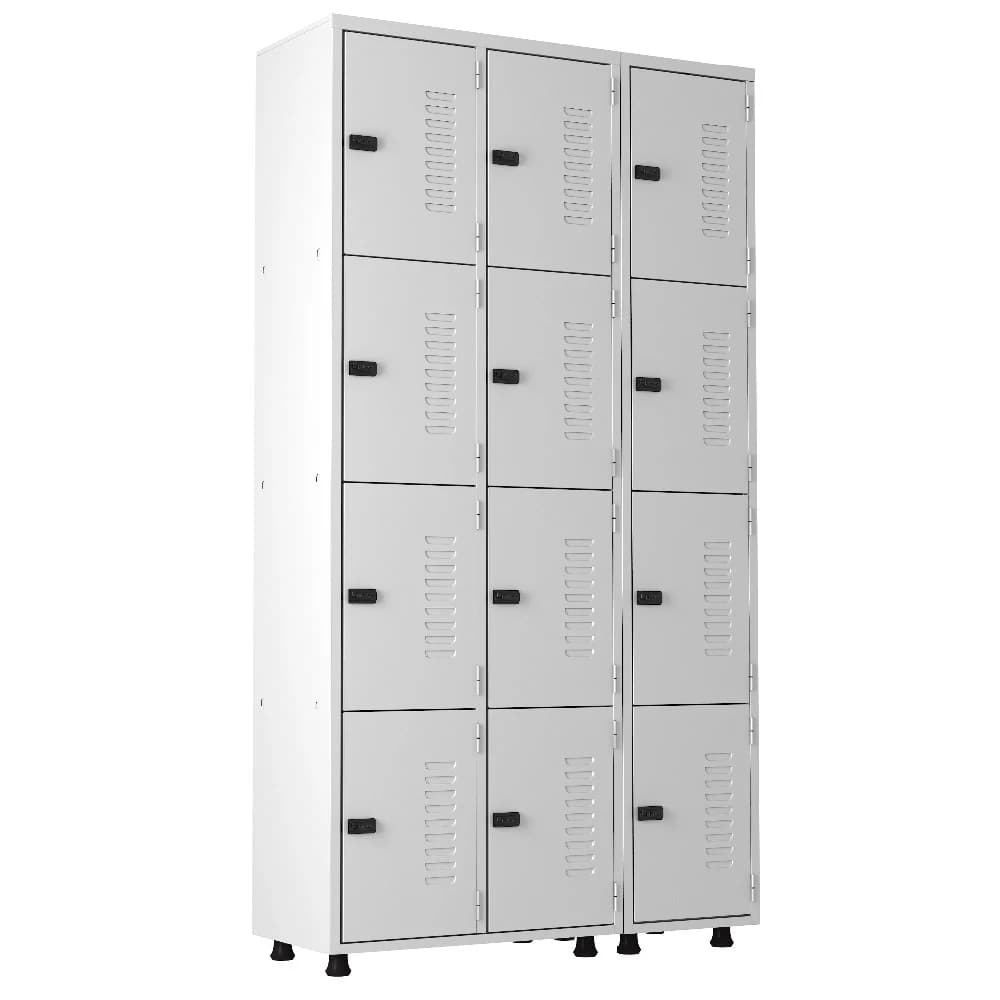 Armário Roupeiro Aço 12 portas Academia Guarda Volume Organizador EA715 com Fechadura