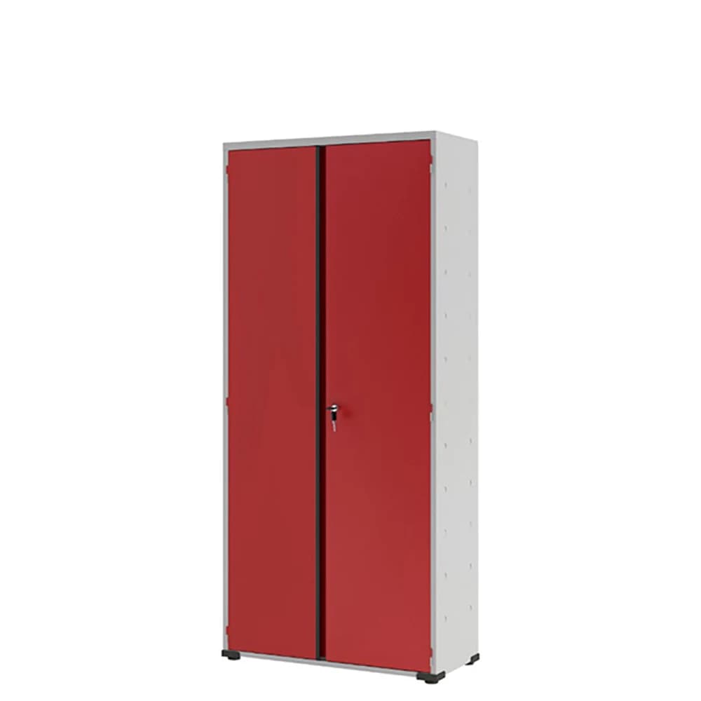 Armário de Aço Escritório Organizador Multiuso Fechadura 3 Prateleiras EA303004 Vermelho
