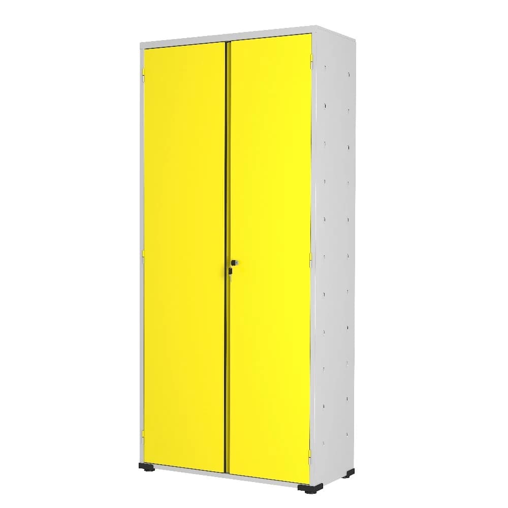 Armário de Aço Escritório Organizador Multiuso Fechadura 4 Prateleiras EA301013 Amarelo