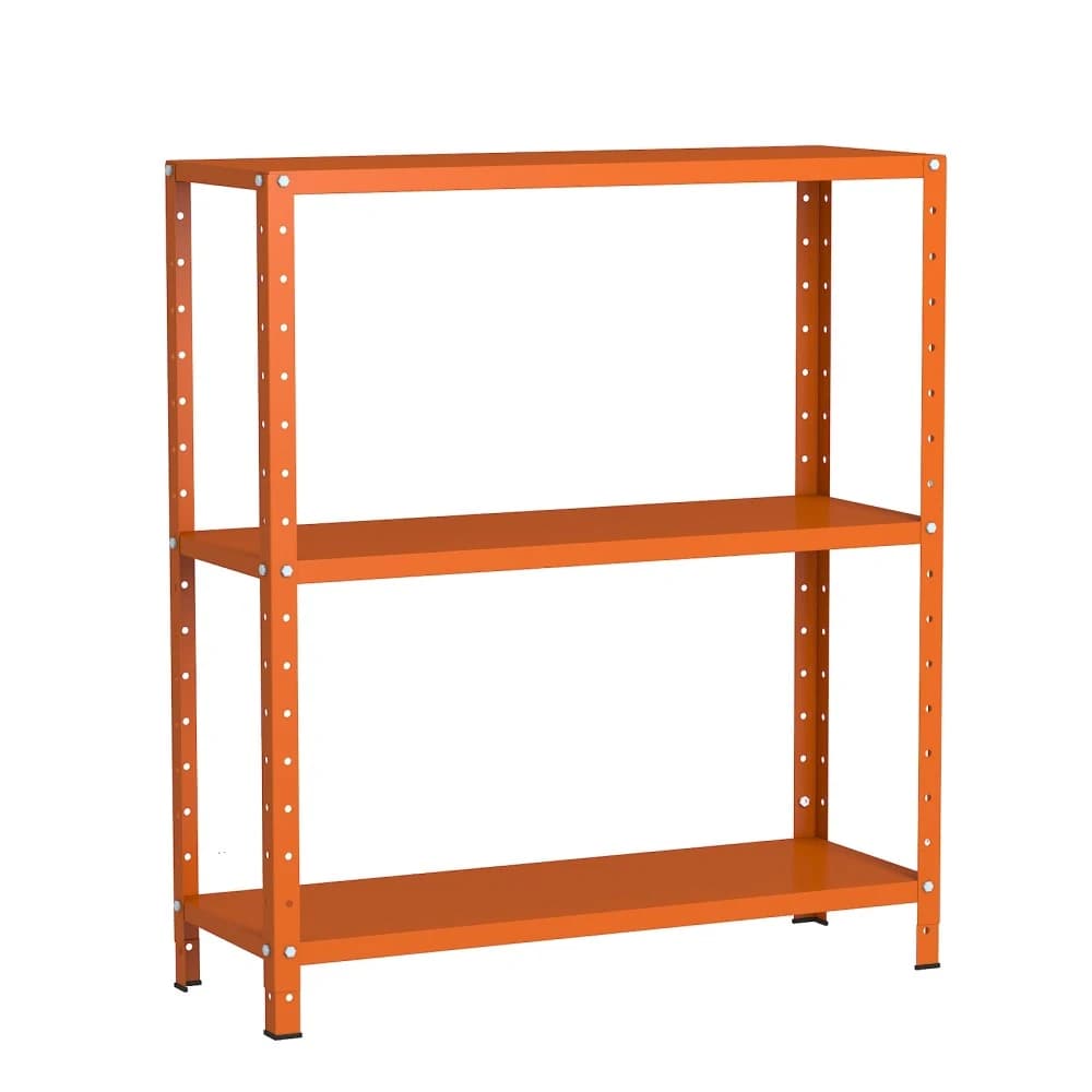 Estante de Aço Multiuso Livros Decorações Ferramentas 03 Prateleiras EAF007009 Laranja
