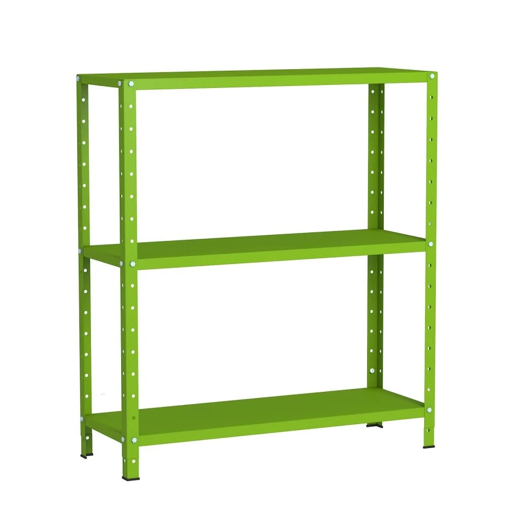 Estante de Aço Multiuso Livros Decorações Ferramentas 03 Prateleiras EAF007008 Verde