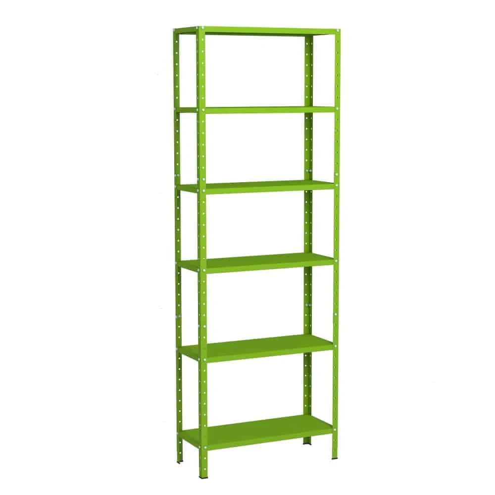 Estante de Aço Multiuso Livros Decorações Ferramentas 06 Prateleiras EAF013008 Verde