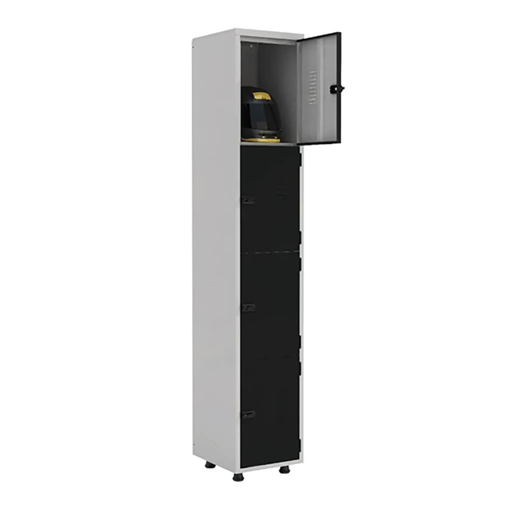 Armário Roupeiro Aço 04 portas Academia Guarda-Volume Organizador EA701003 Preto