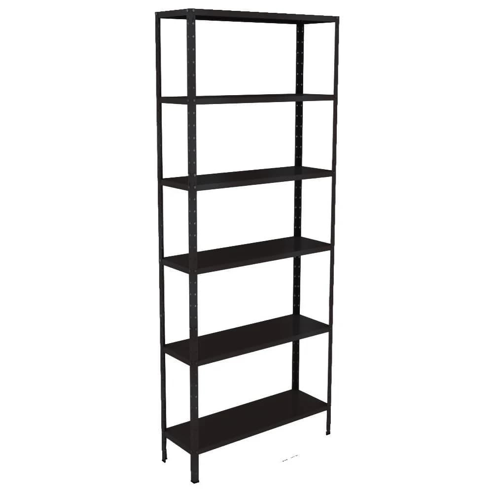 Estante de Aço Multiuso Livros Decorações Ferramentas 06 Prateleiras EAF013004 Preto
